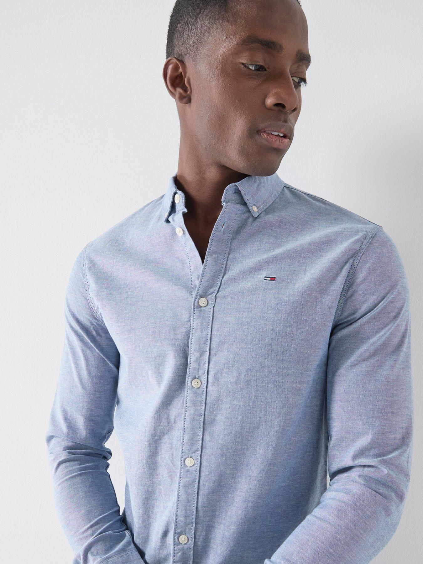 Image 4 of 5 of Tommy Jeans TJM&nbsp;Slim Stretch Fit Oxford Shirt - Twilight Navy