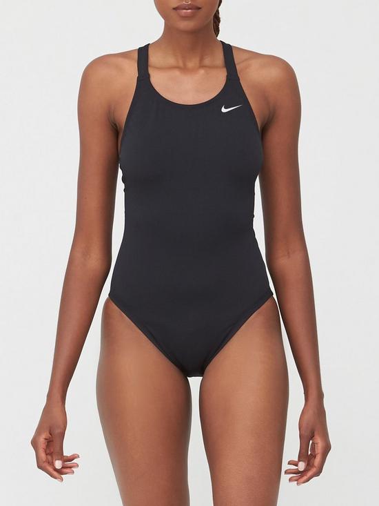 front image of nike-swim-fastback-one-piece-swimsuit-blacknbsp