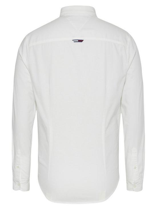 Tommy Jeans TJM Slim Stretch Fit Oxford Shirt - White | very.co.uk