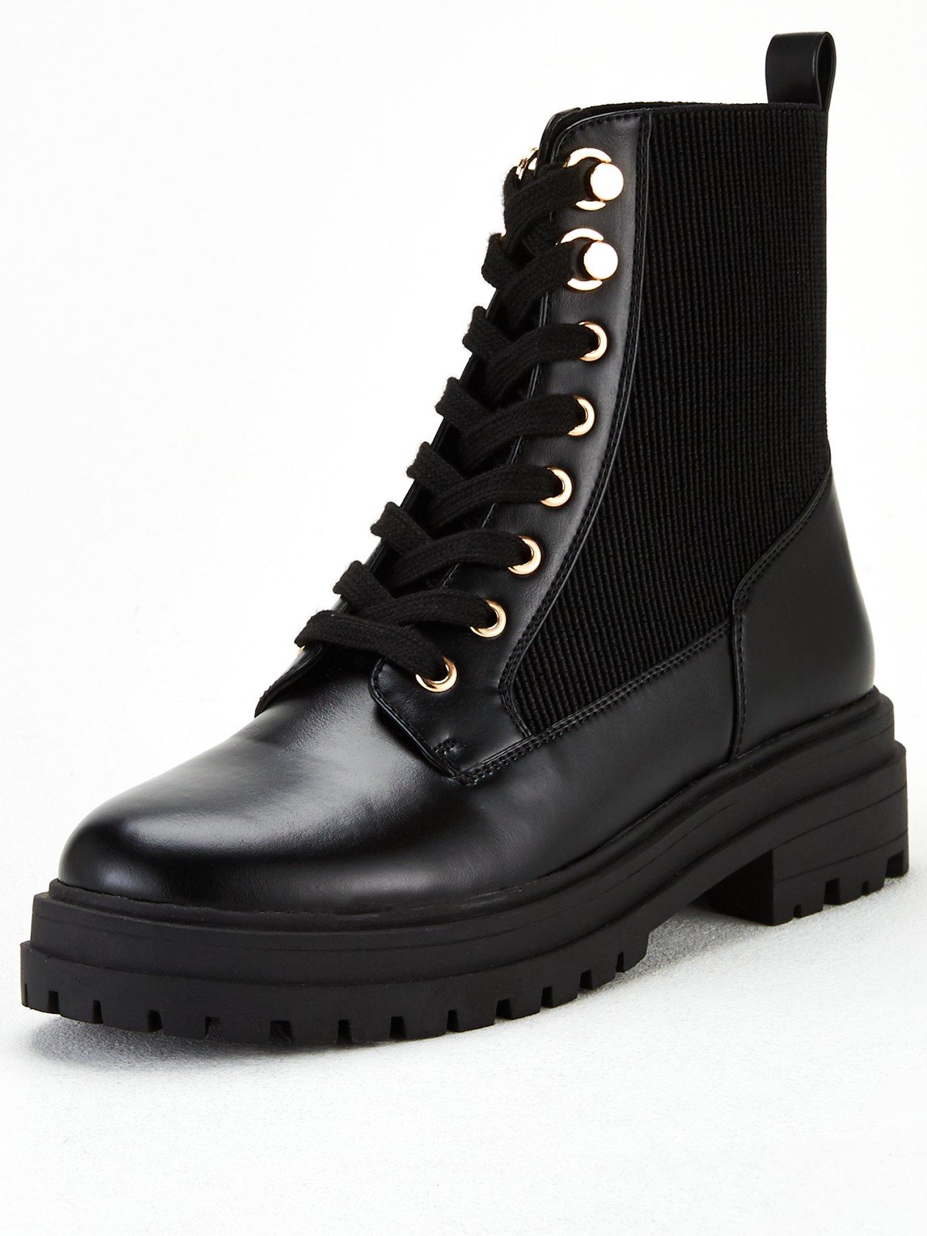 black lace up boots womens uk