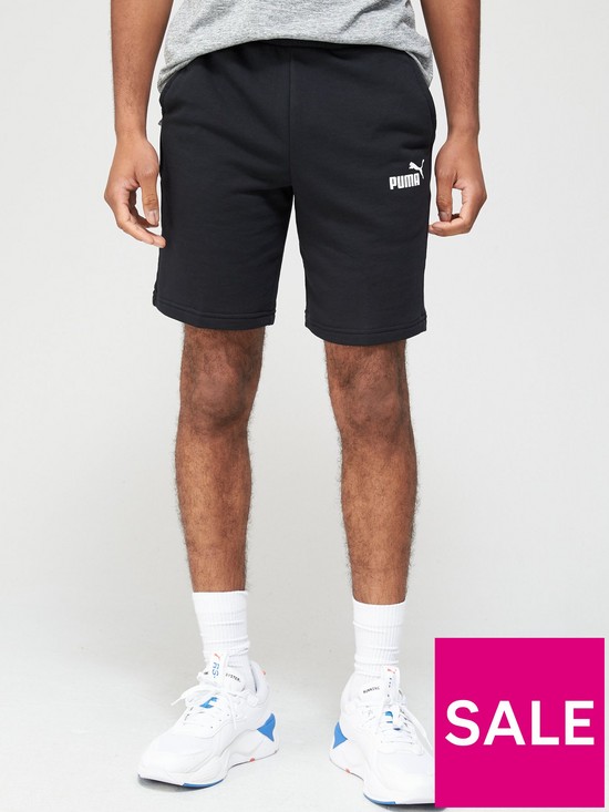 front image of puma-essentials-sweat-shorts-blacknbsp