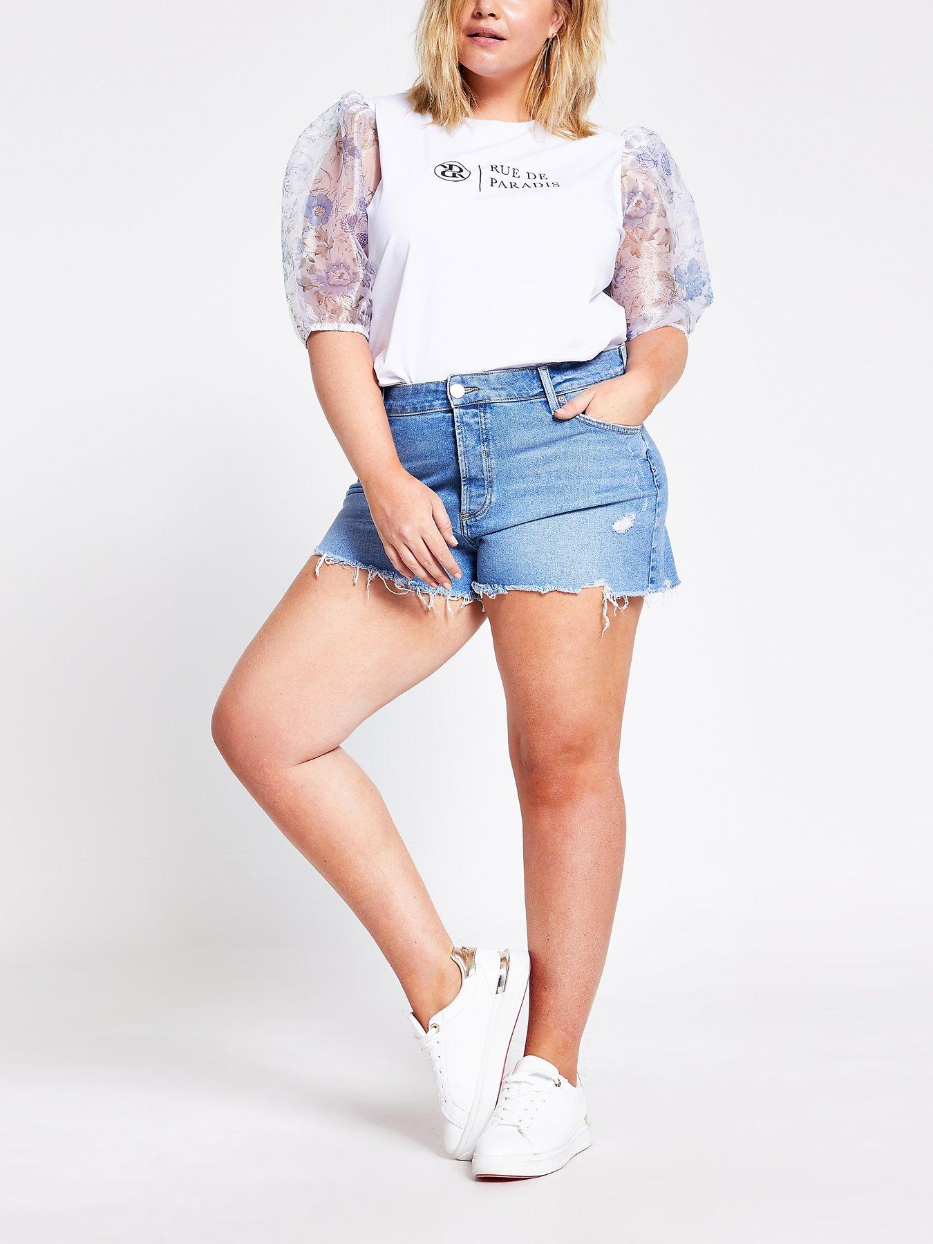 plus size denim shorts uk