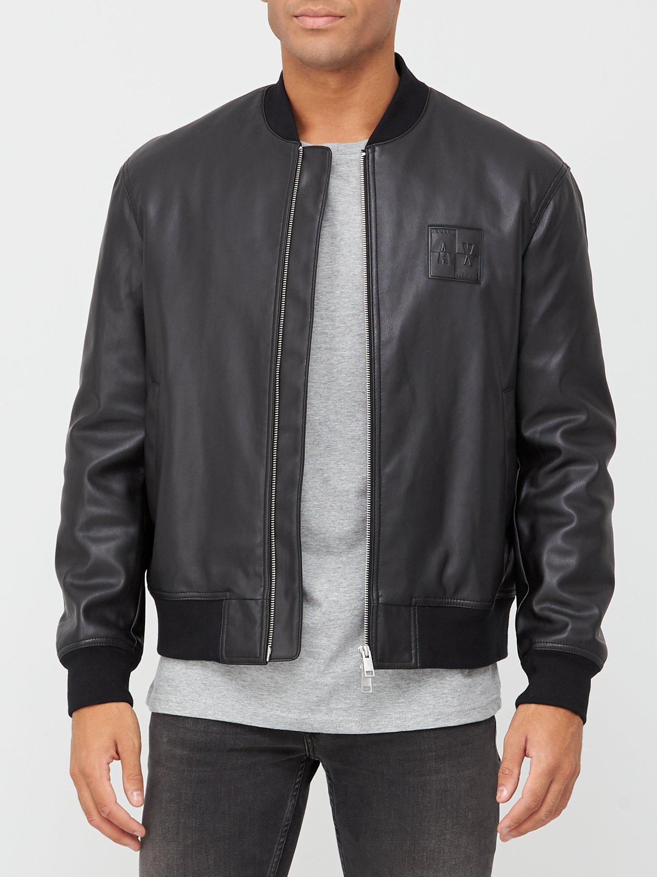 armani exchange faux leather jacket