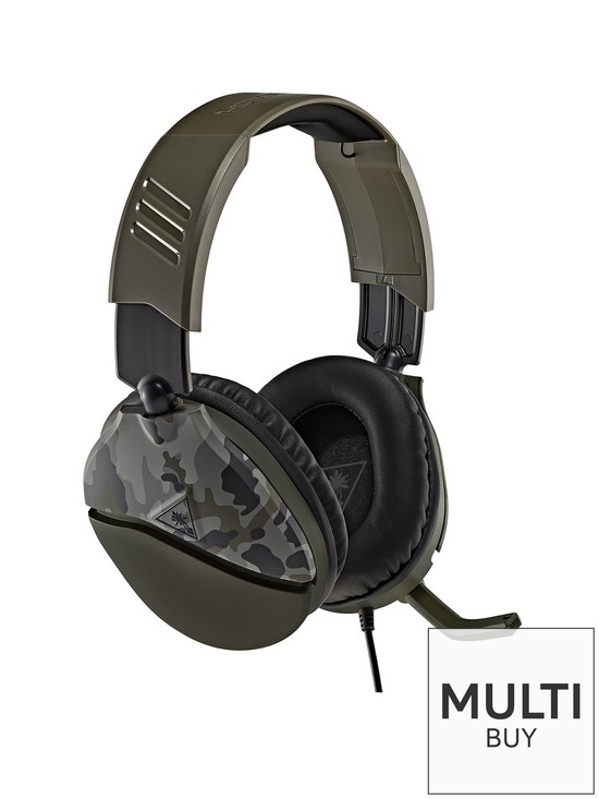 front image of turtle-beach-recon-70-gaming-headset-for-xbox-ps5-ps4-switch-pc-camo-green