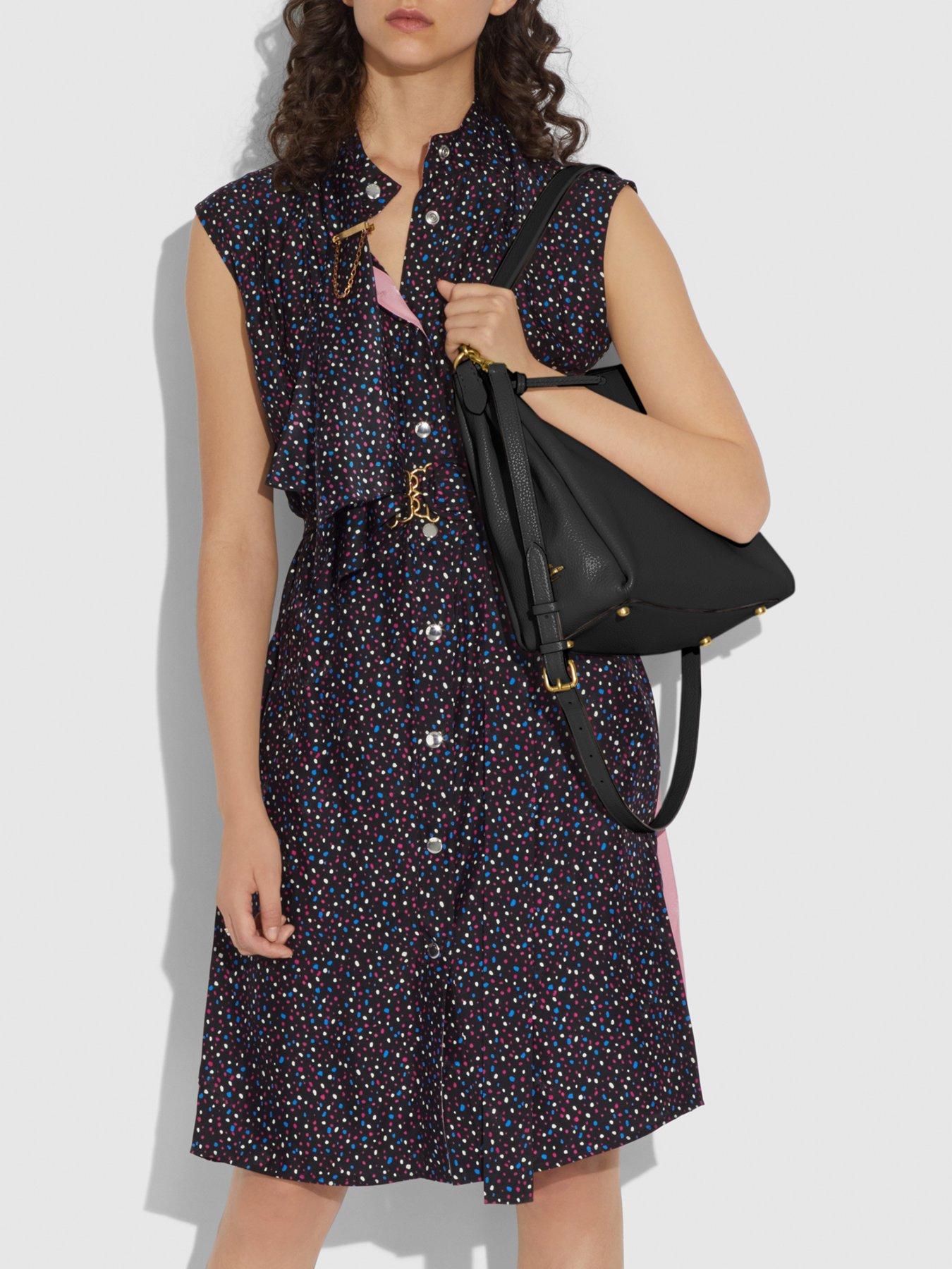 COACH Shay Soft Pebble Leather Shoulder Bag Black very.co.uk