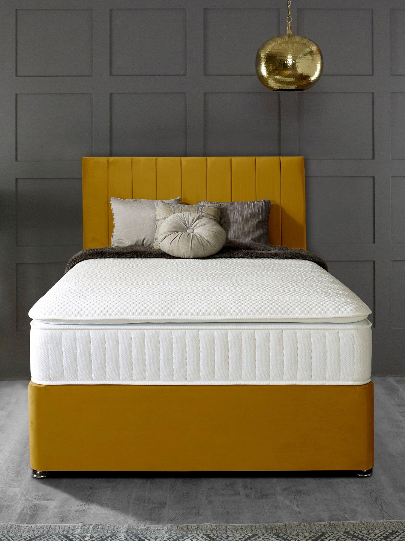 Image 1 of 6 of Shire Beds Liberty 1000 Pocket Pillowtop Mattress and Upholstered Divan Base Bed Set (Headboard sold separately)&nbsp;- FSC&reg; Certified