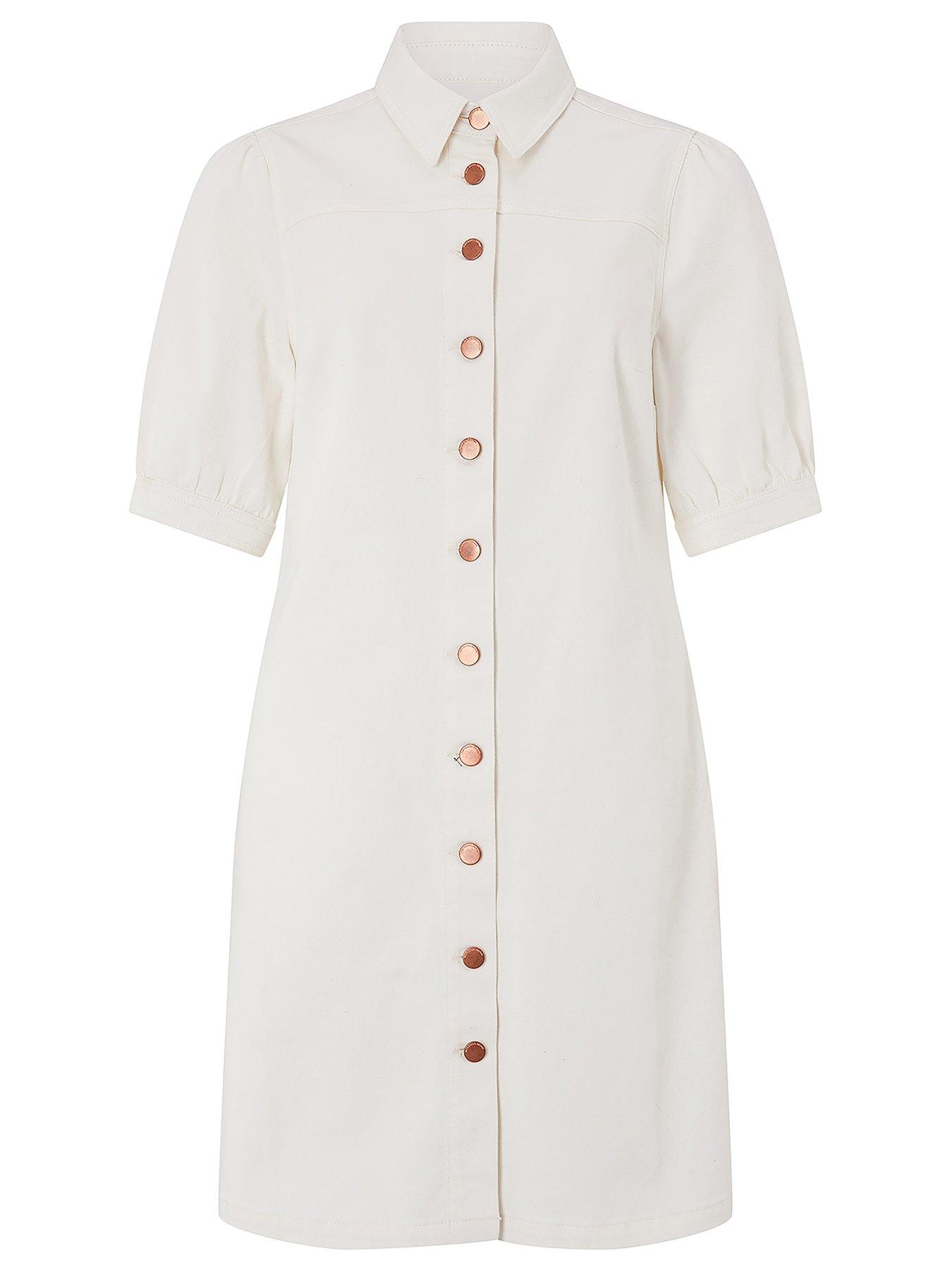 monsoon white denim dress