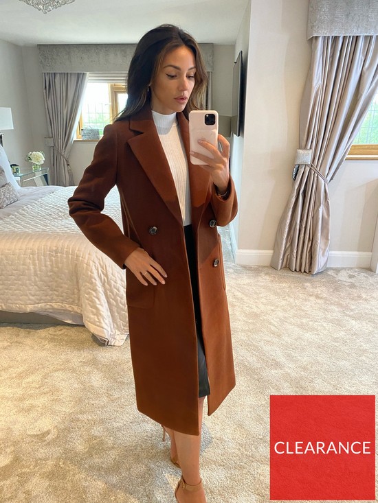 front image of michelle-keegan-longline-double-breasted-coat-brown
