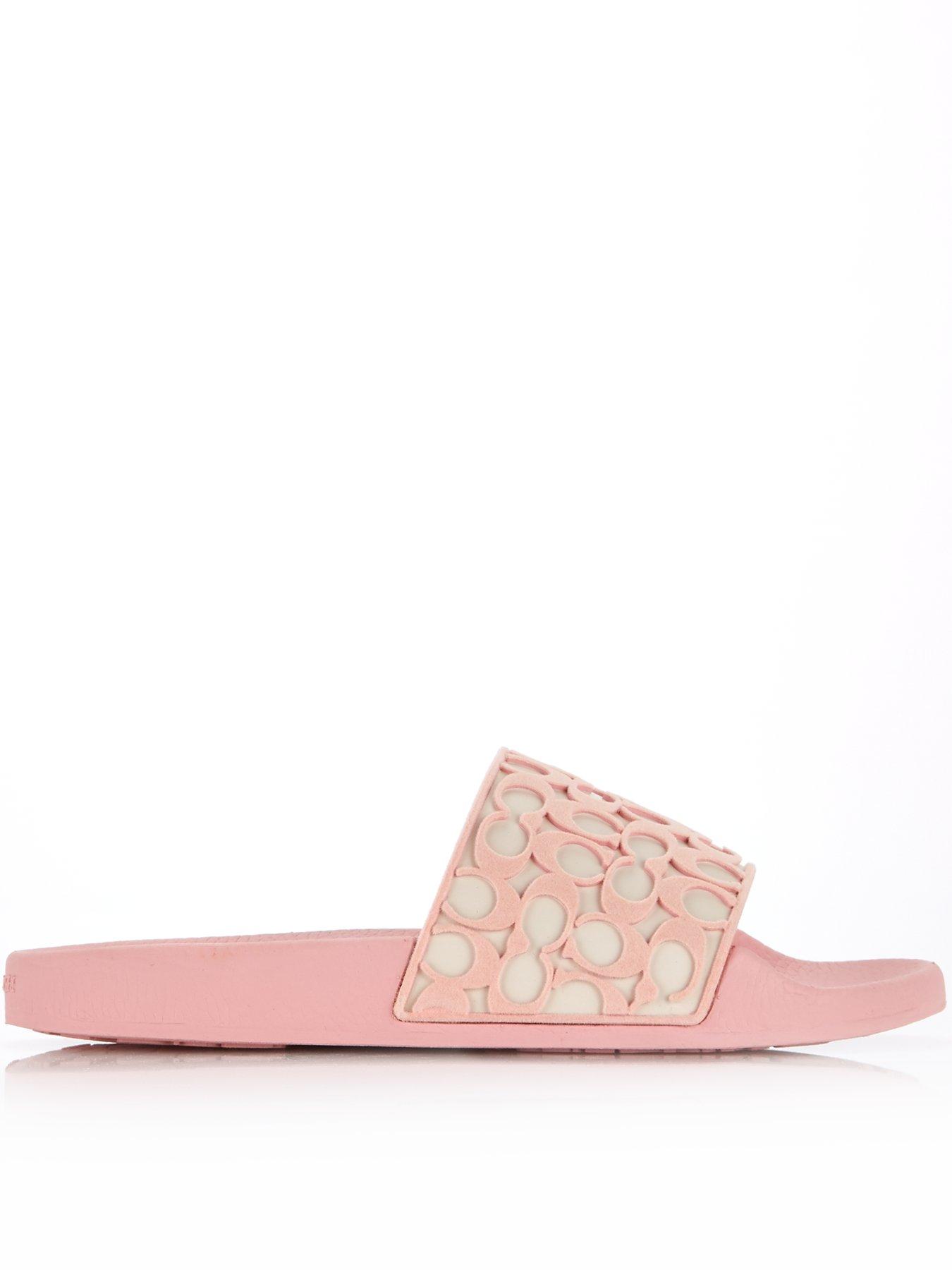 coach udele signature rubber slides