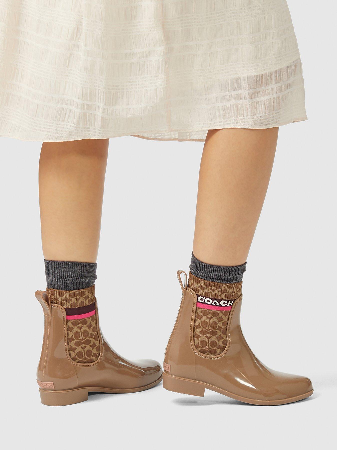 coach signature rain boots
