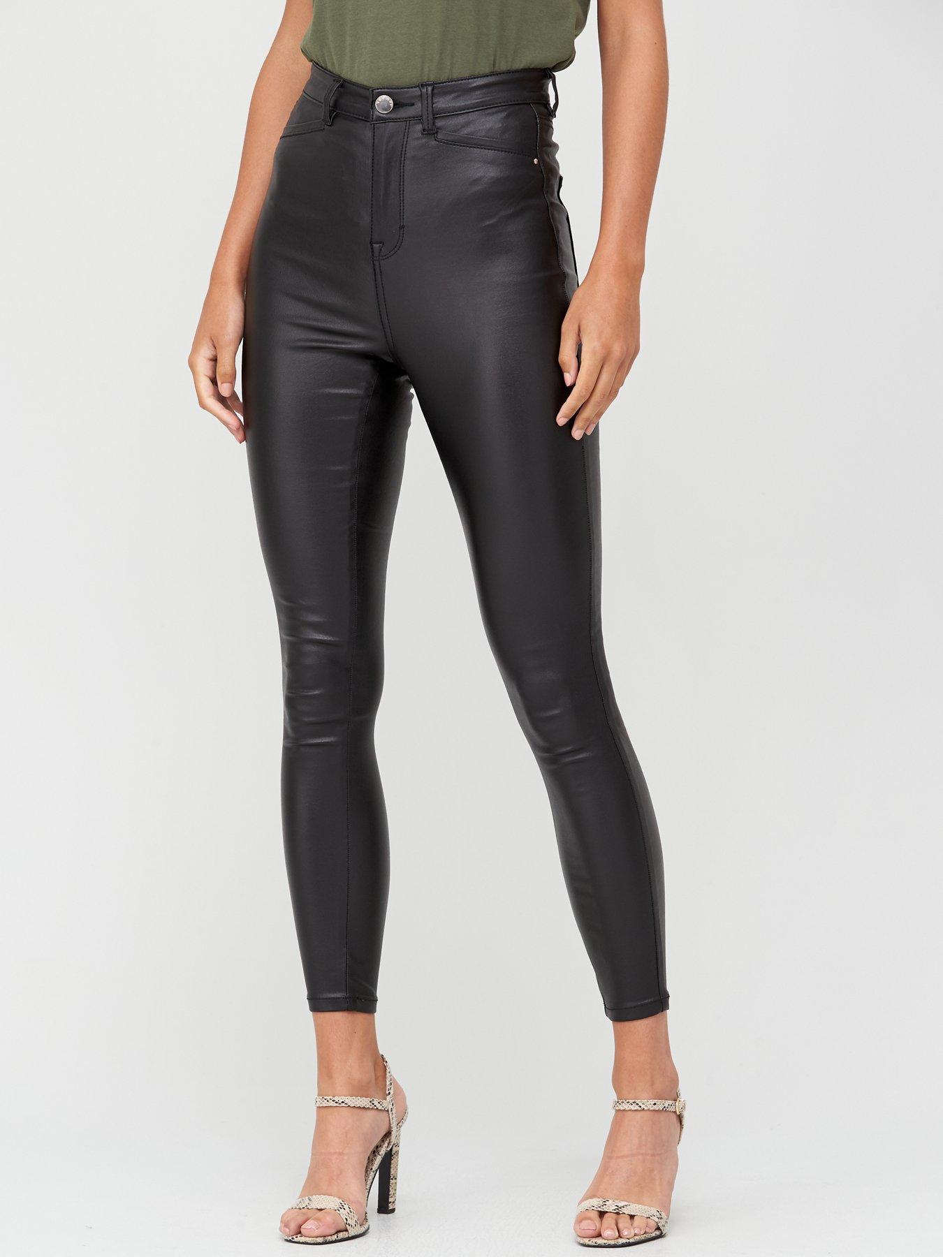 black coated super skinny jeans