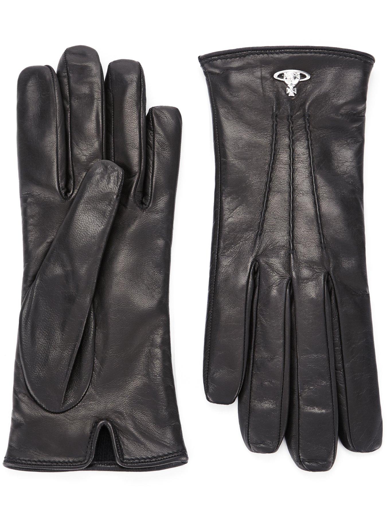 Vivienne Westwood Orb Leather Gloves - Black | very.co.uk