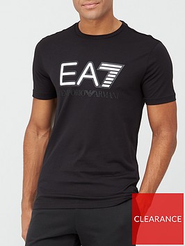 EA7 Emporio Armani Visibility Logo Print T-Shirt - Black | very.co.uk