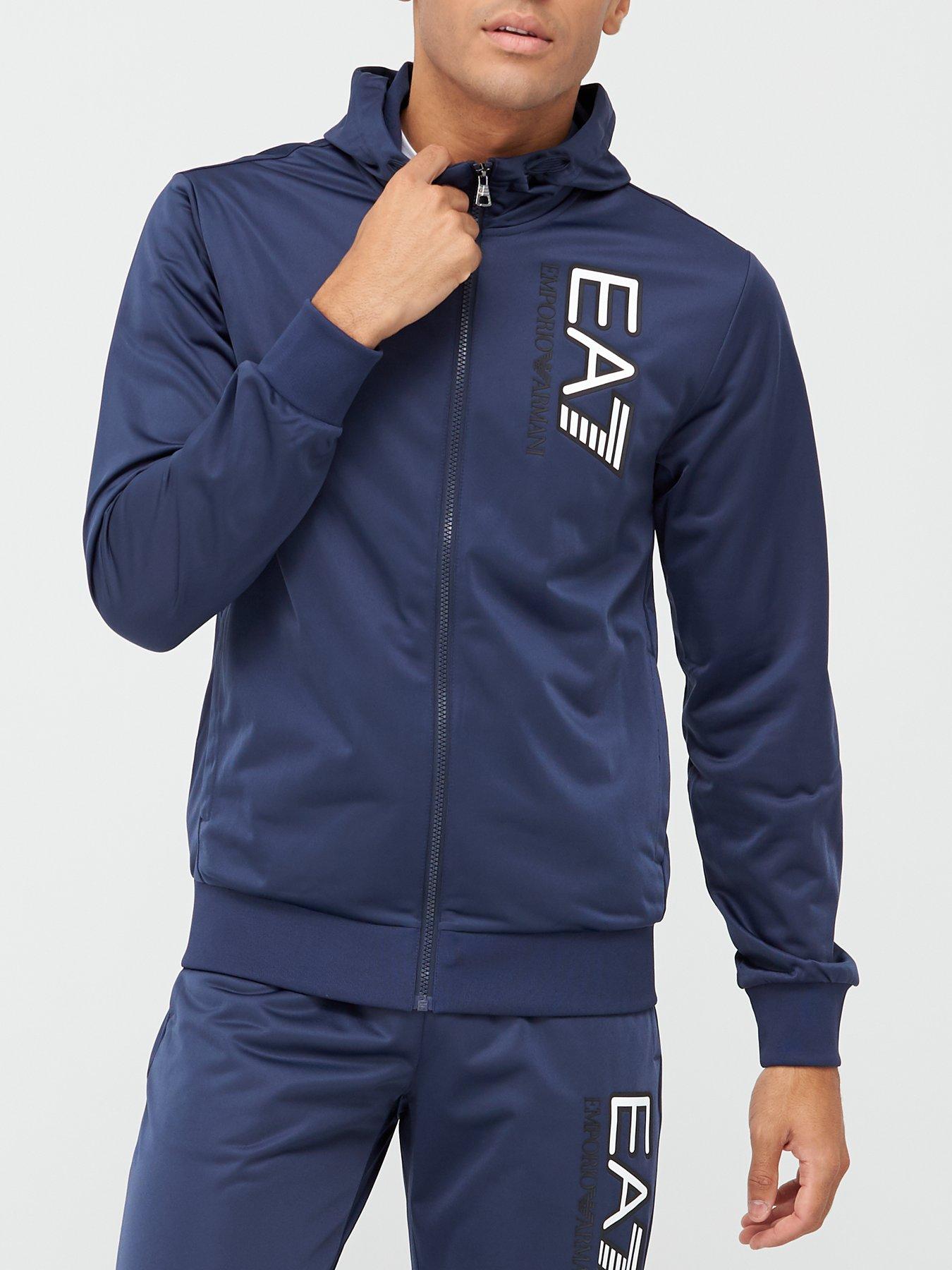 emporio armani ea7 visibility logo full zip fleece tracksuit