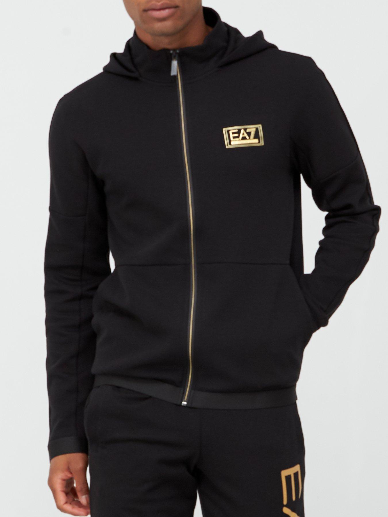 black and gold armani hoodie