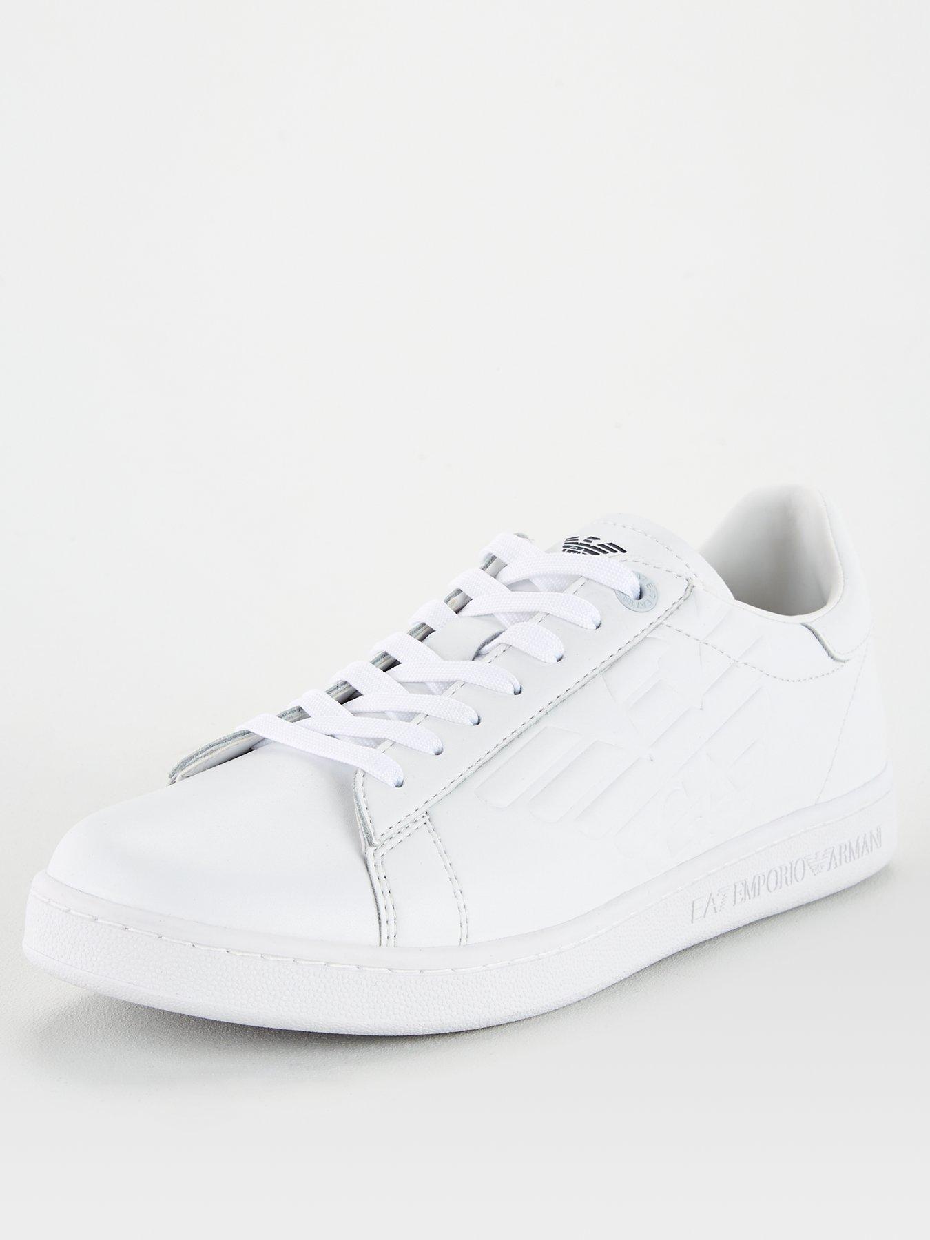 emporio armani leather trainers