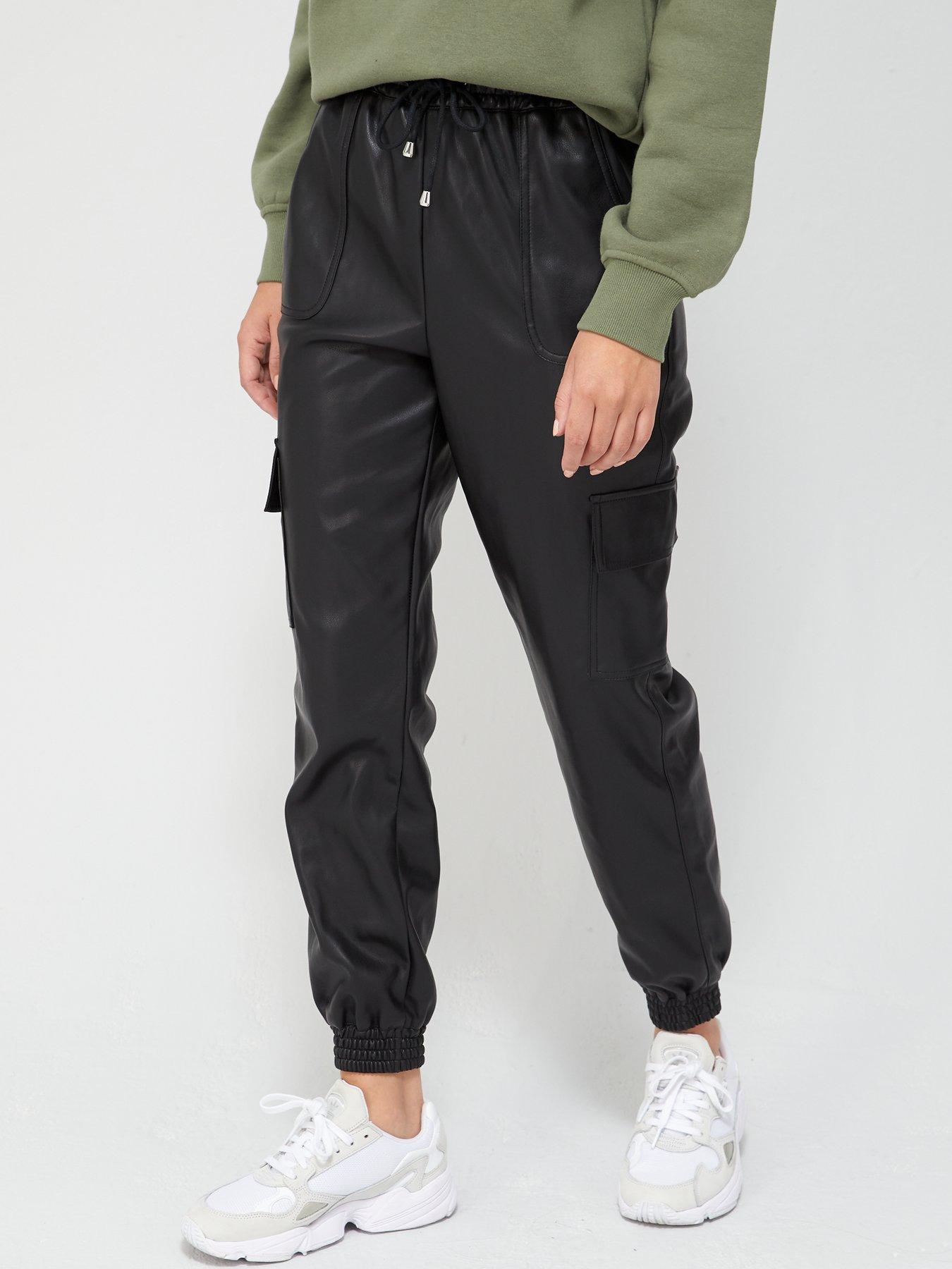 leather cargo joggers