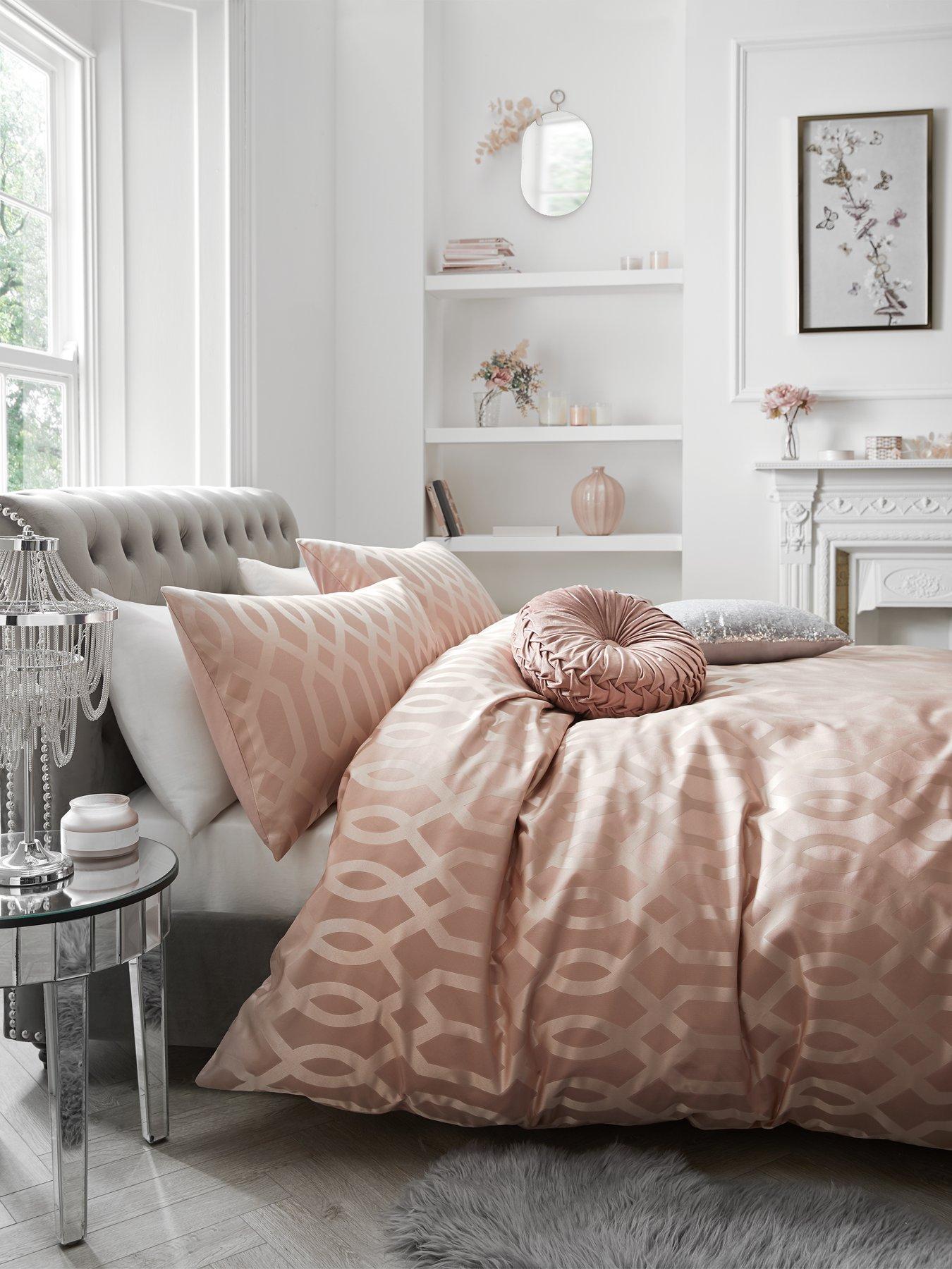 Image 1 of 4 of Very Home Florence Geometric Duvet Cover Set - Pink
