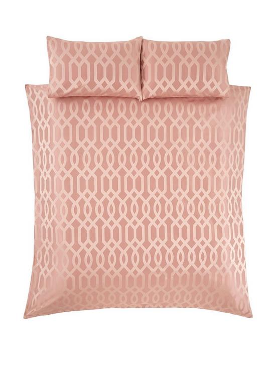 stillFront image of very-home-florence-geometric-duvet-cover-set-pink
