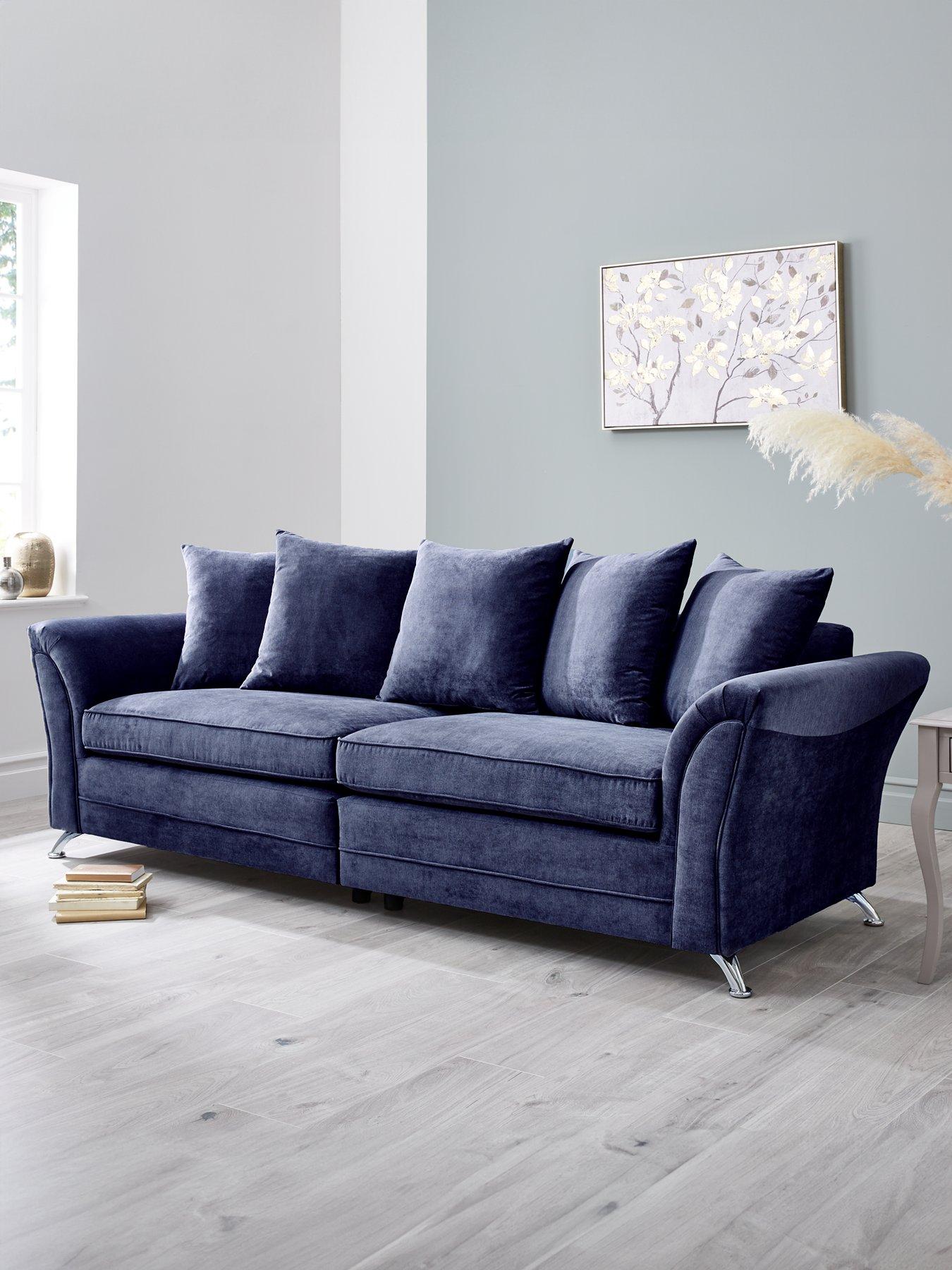 undefined Dury Fabric 4 Seater Scatter Back Sofa - Natural - FSC® Certified