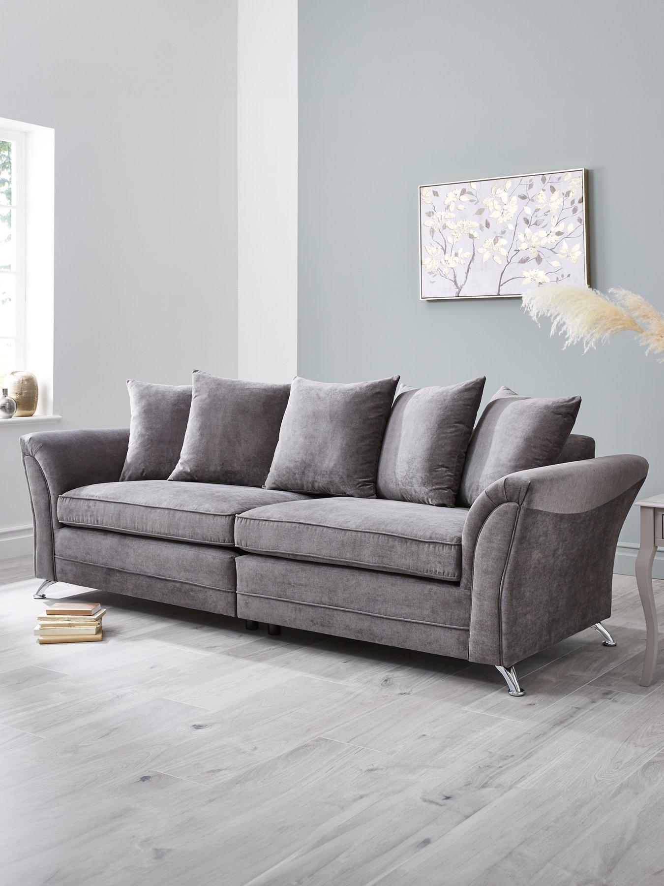 undefined Dury Fabric 4 Seater Scatter Back Sofa - Natural - FSC® Certified