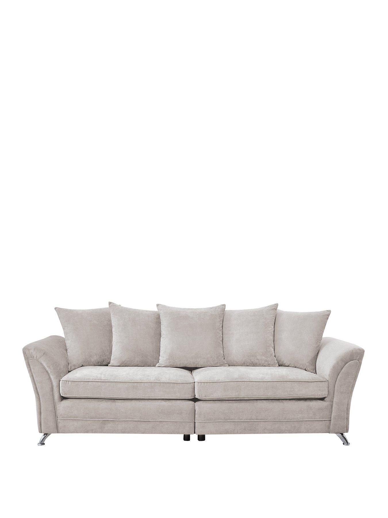 Image 2 of 6 of Very Home Dury Fabric 4 Seater Scatter Back Sofa - Natural&nbsp;- FSC&reg; Certified