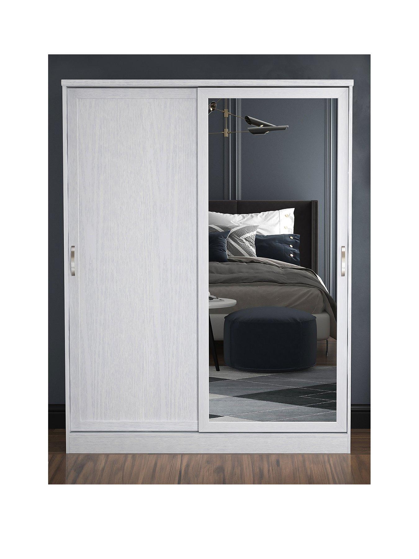 undefined Camberley 2 Sliding Door Mirrored Wardrobe - White