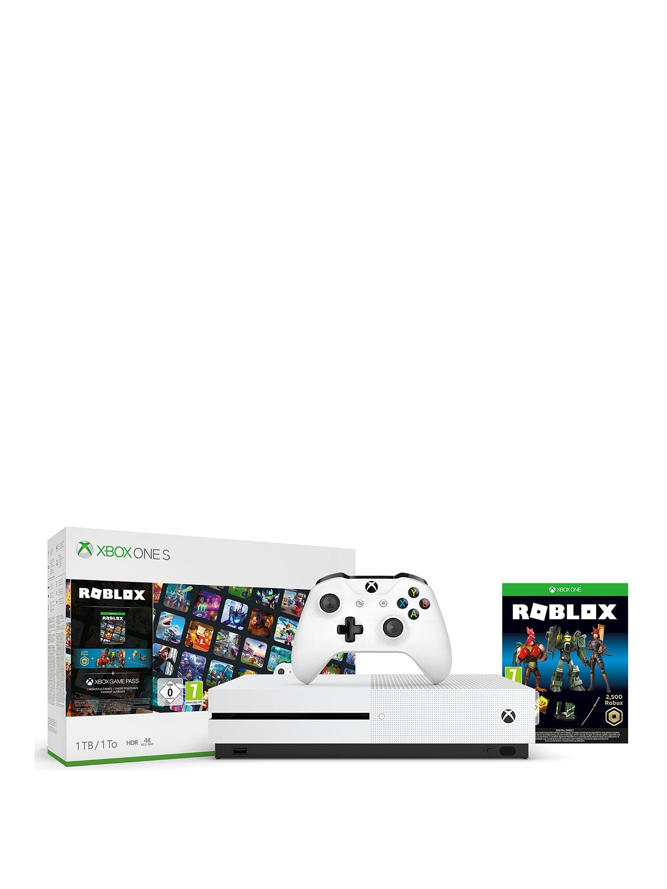 Xbox One S With Roblox Bundle And Optional Extras 1tb Console White Very Co Uk - roblox for nintendo 3ds xl