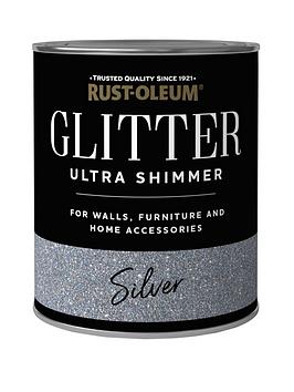 Product photograph of Rust-oleum Glitter Ultra Shimmer Paint Ndash Silver Ndash 250 Ml Tin from very.co.uk