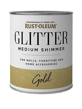 Product photograph of Rust-oleum Glitter Medium Shimmer Paint Ndash Gold 250ml from very.co.uk