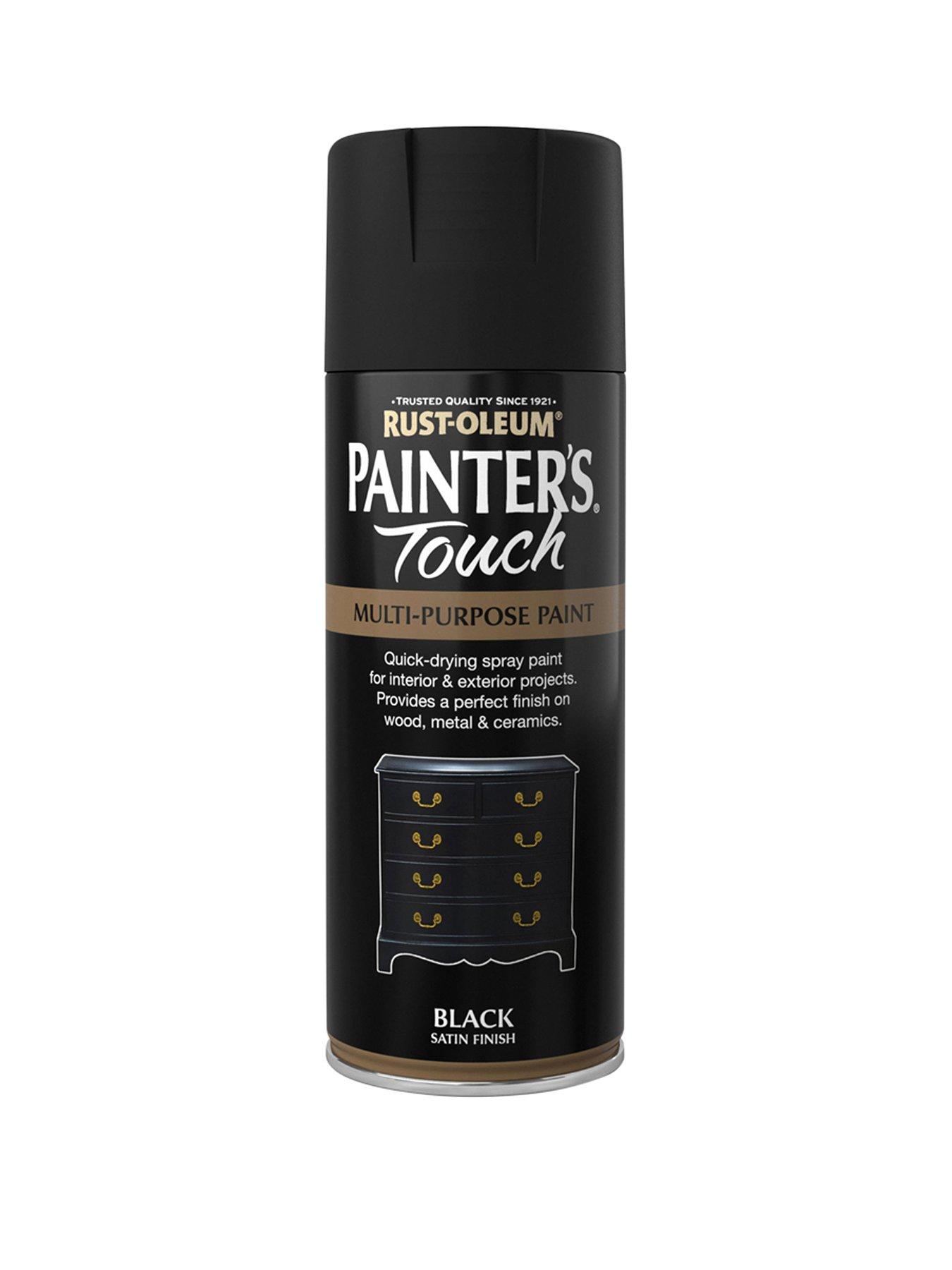 Product photograph of Rust-oleum Painter Rsquo S Touch Black Satin Finish Multi-purpose Spray Paint Ndash 400 Ml from very.co.uk
