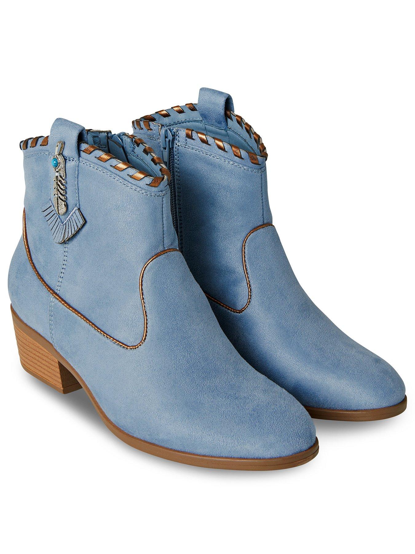 blue ankle boots uk