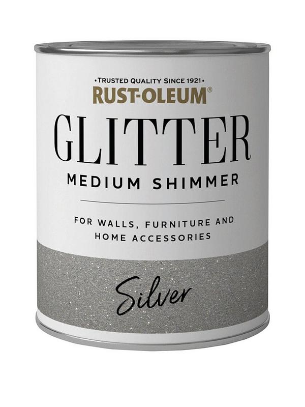 Rust Oleum Glitter Medium Shimmer Paint Silver 250ml Very Co Uk - Silver Sparkle Paint For Walls Uk