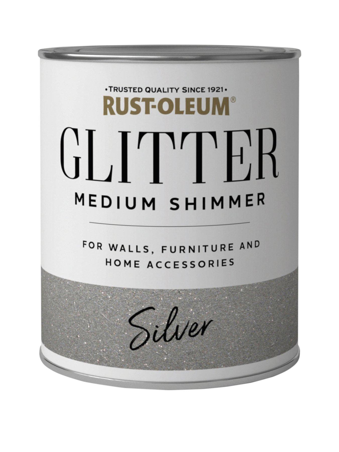 Rust-Oleum Glitter Medium Shimmer Paint – Silver 250ml
