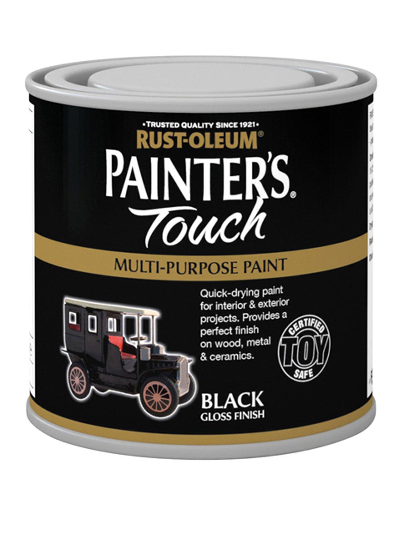 Product photograph of Rust-oleum Painter Rsquo S Touch Toy Safe Gloss Finish Multi-purpose Paint Ndash Black 250ml from very.co.uk