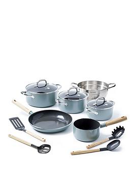 Product photograph of Greenpan Mayflower Healthy Ceramic Non-stick13-piece Pan Set from very.co.uk