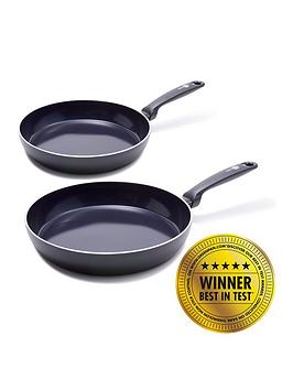 Product photograph of Greenpan Torino Healthy Ceramic Non-stick 2-piece Frying Pan Set from very.co.uk