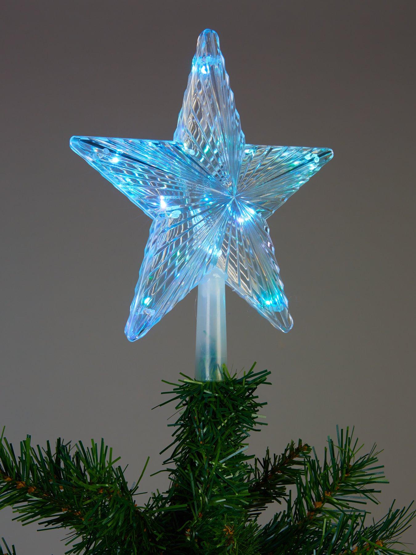 Product photograph of Very Home Colour Changing Christmas Tree Topper Star from very.co.uk