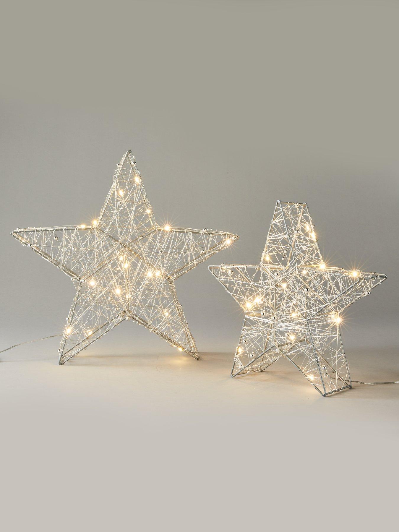 Very Home Set of 2 Light-Up Star Christmas Room Decorations | very ...