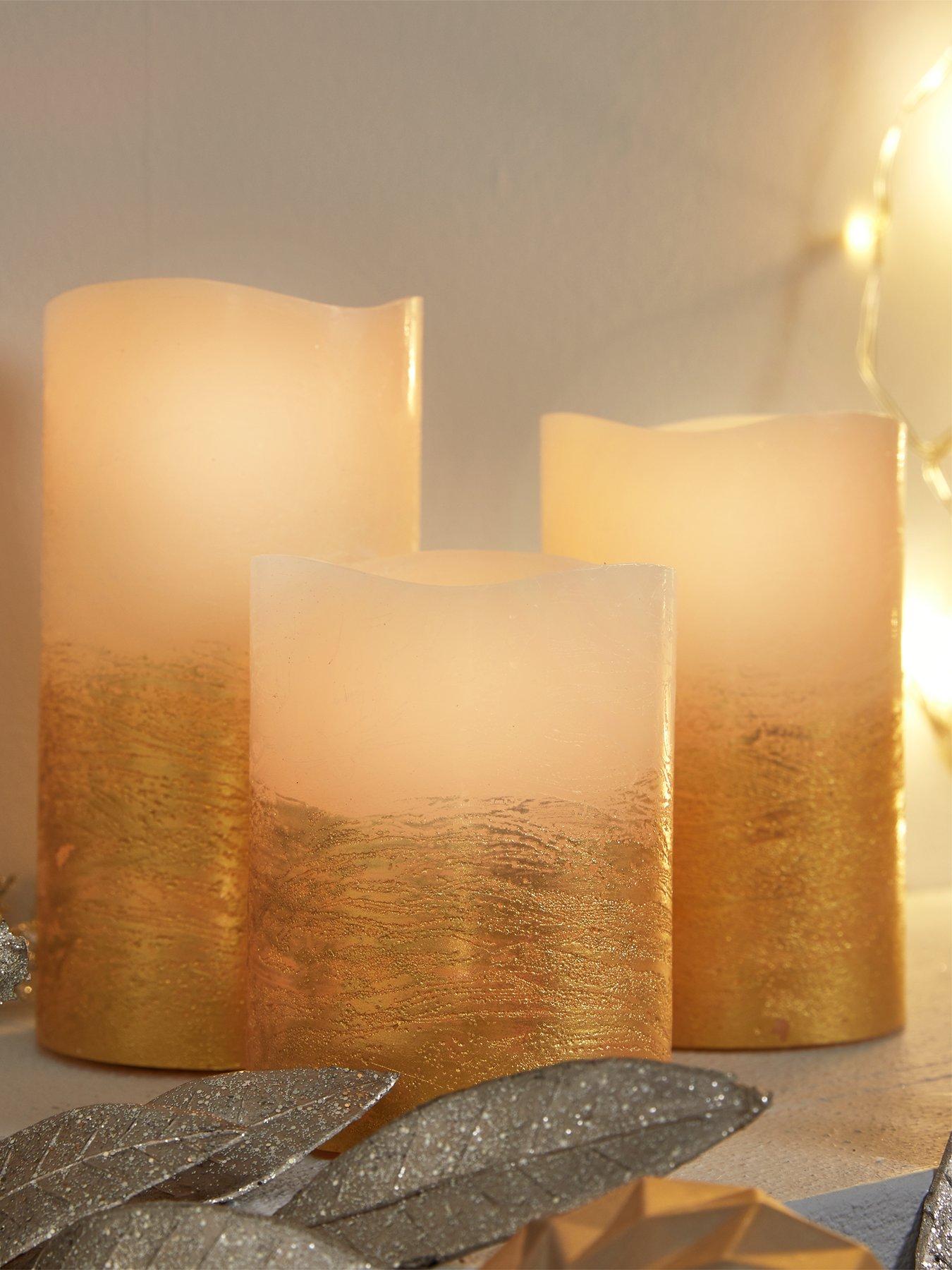 Set of 3 Gold LED Candles very.co.uk