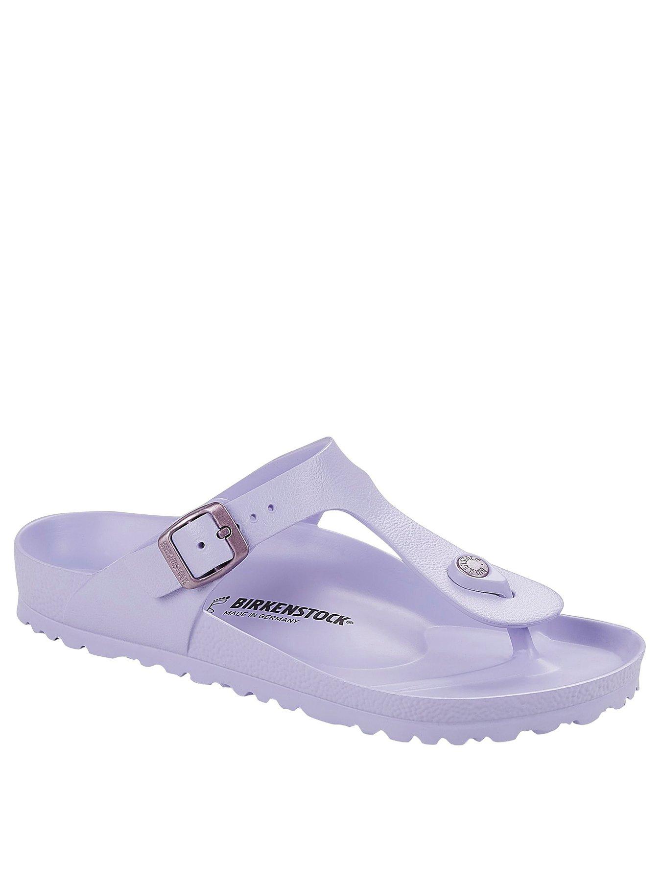 purple birkenstock sandals
