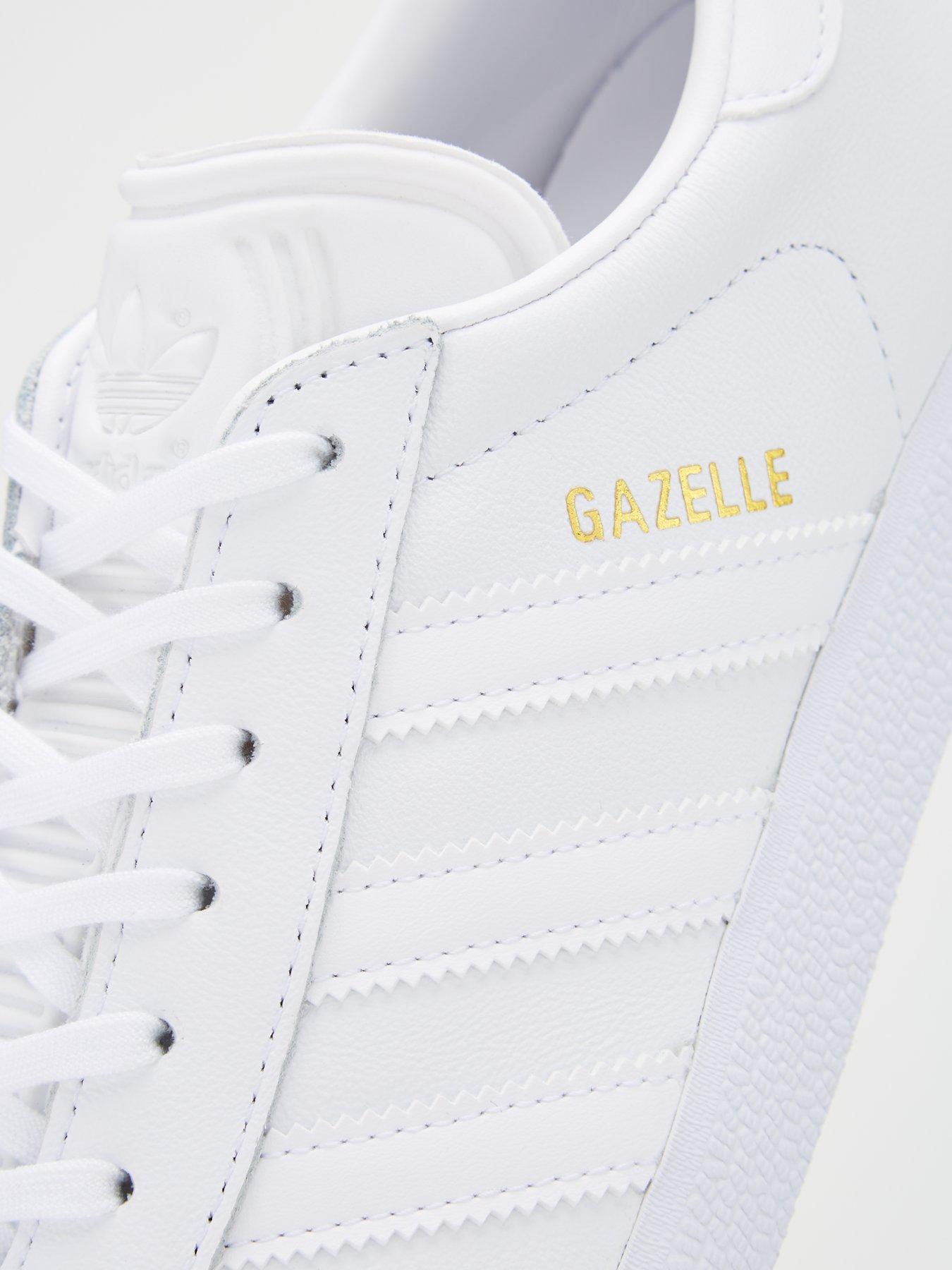 Mens white gazelle trainers best sale