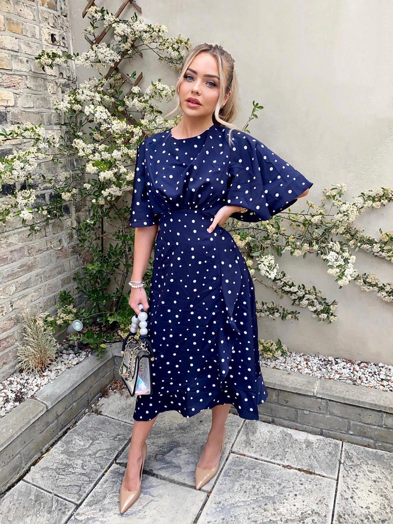 navy polka dot dress uk