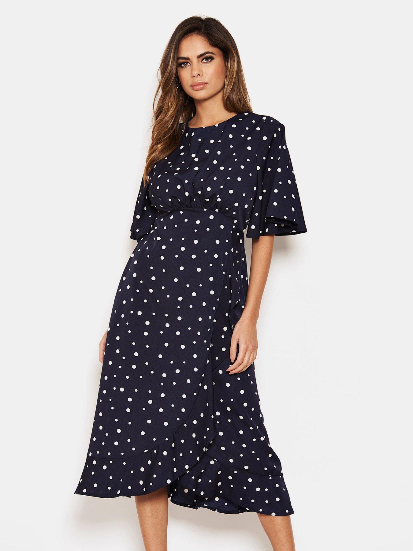 ax paris polka dot dress navy