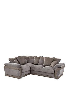 Labrinth Fabric Terback Left Hand, Geo Fabric And Faux Leather Left Hand Corner Group Sofa Bed
