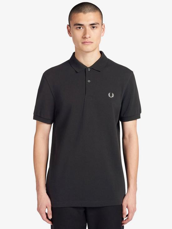 Fred Perry Plain Polo Shirt - Black | very.co.uk