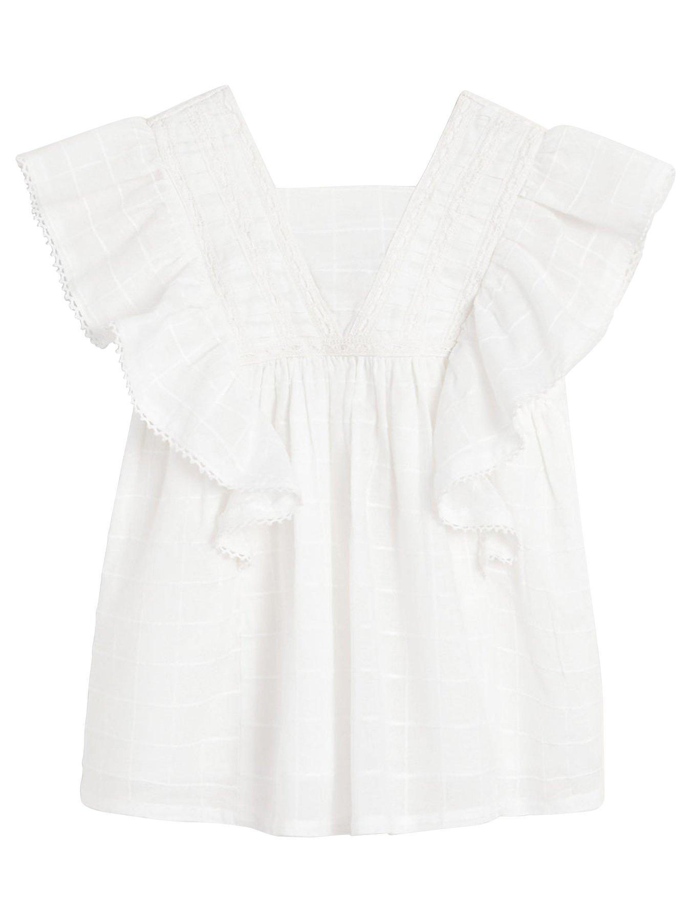 Mango Baby Girls White Broderie Dress White Very Co Uk