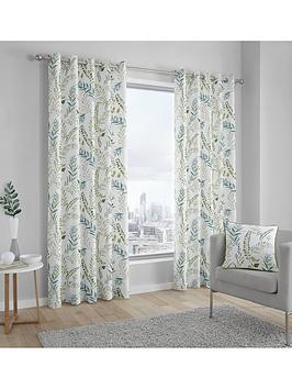 Product photograph of Fusion Fernworthy Lined Eyelet Curtains from very.co.uk