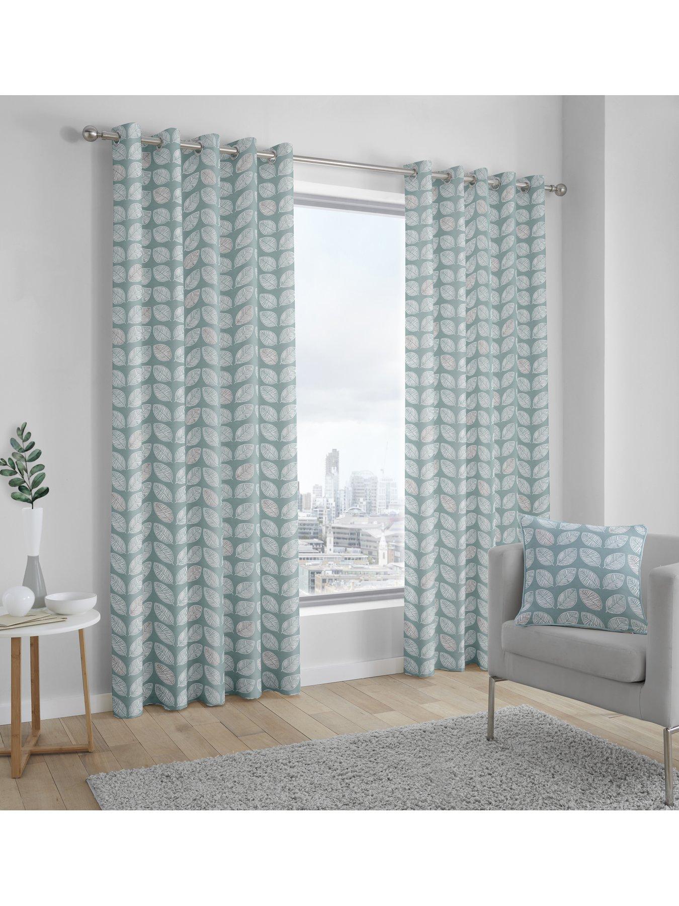 Image 2 of 2 of Fusion Delft Lined Eyelet Curtains