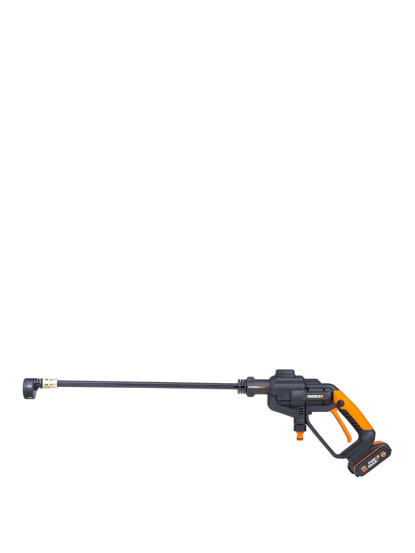 Product photograph of Worx 20v Cordless Hydroshot Pressure Cleaner 24bar With X1 2 0ah Battery Amp Charger from very.co.uk